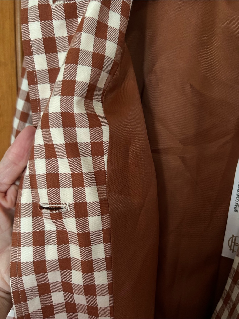 NWT HOUSE OF HARLOW 1960 Trench Coat Gingham Rustic Size Small - Picture 8 of 14